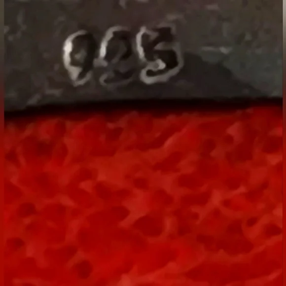 Vintage Sterling Silver Red Sponge Coral Necklace - Picture 5 of 7